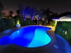freeform pool with LED pool lights