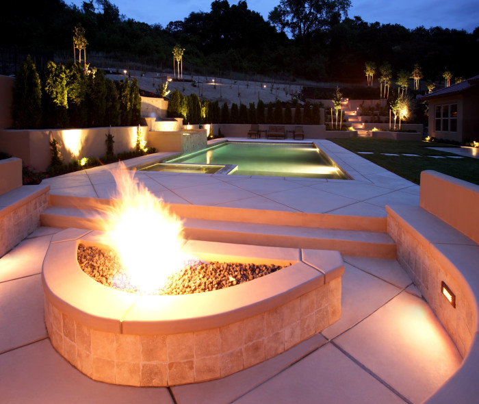 custcustom pool and fire featureom pool and fire feature
